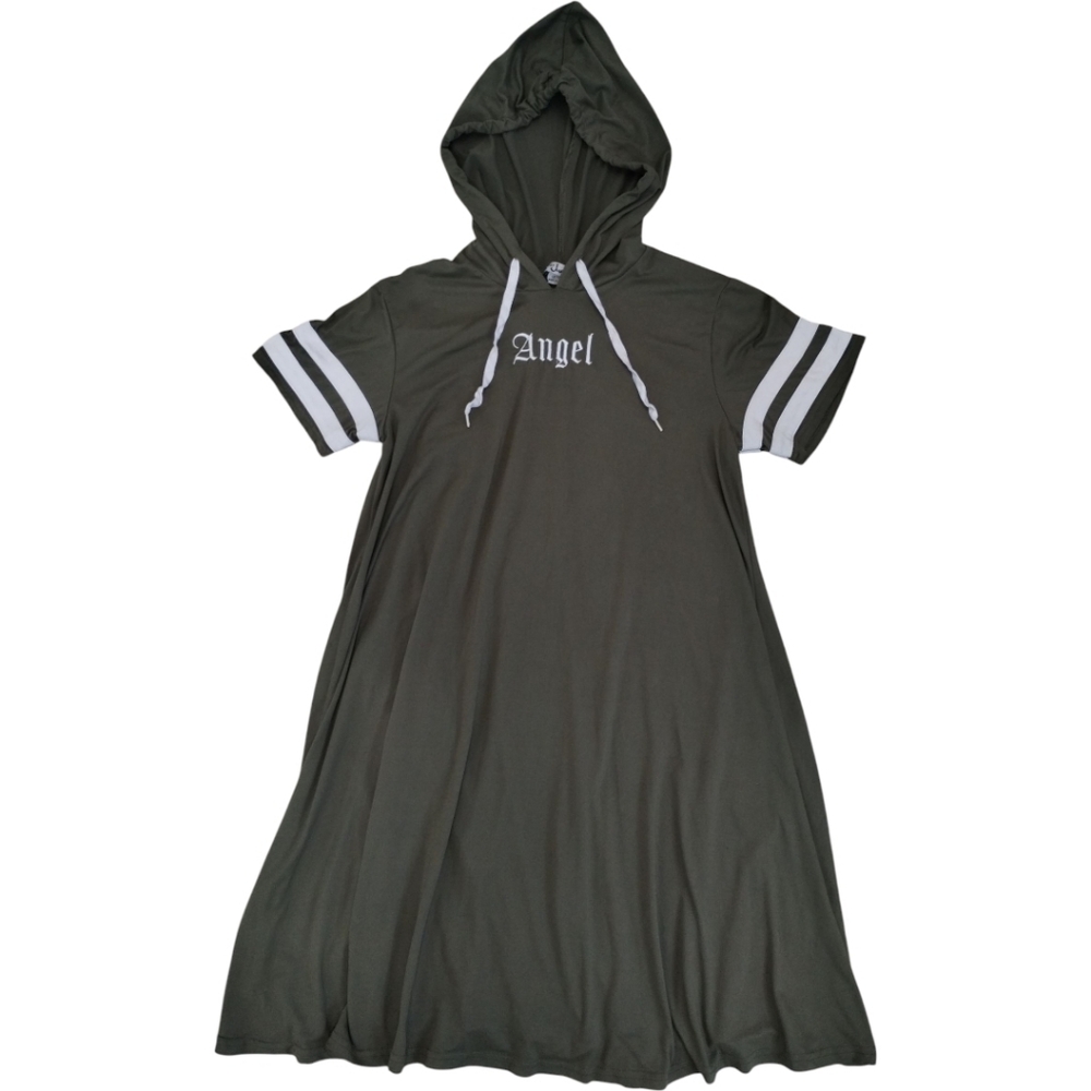 🔥Y2K 90s Oversized Angel Embroidered Hoodie T-Shirt Dress